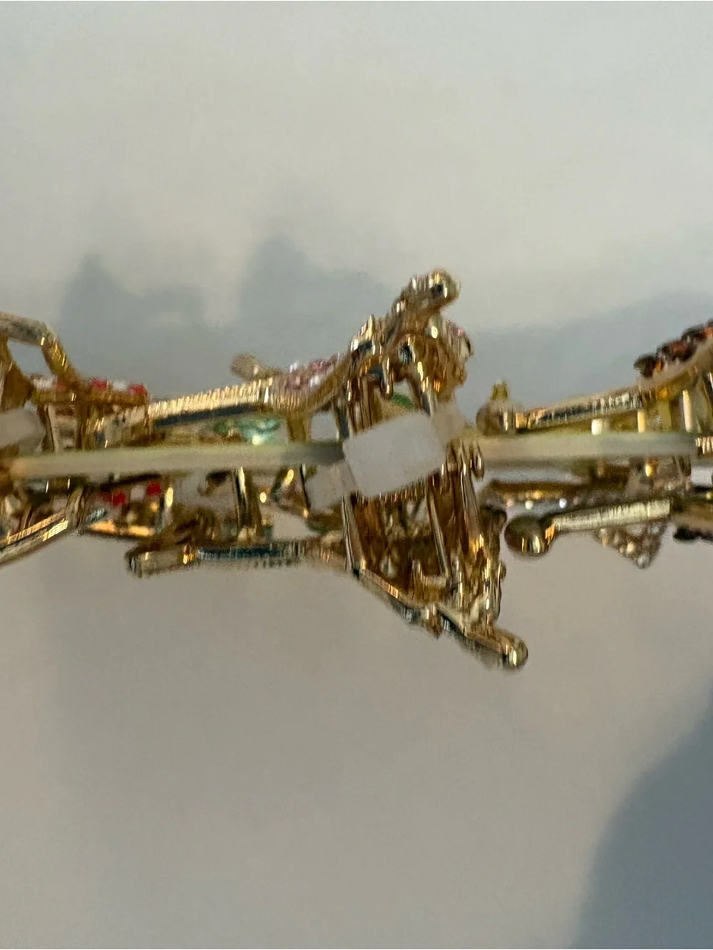 Piper.K Rhinestone Cocktail & Martini Mini Hair Clips Set of 6 Goldtone New